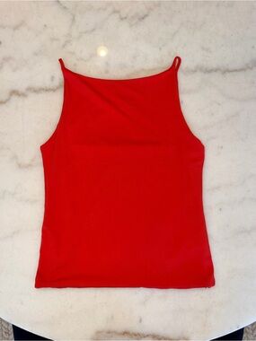 Maeve Red High-Neck Tank